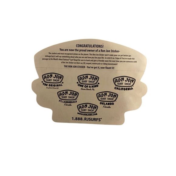 Ron Jon Surf Shop Sticker Decal Surfing Beach Florida Coastal Coast Summer - Picture 2 of 5